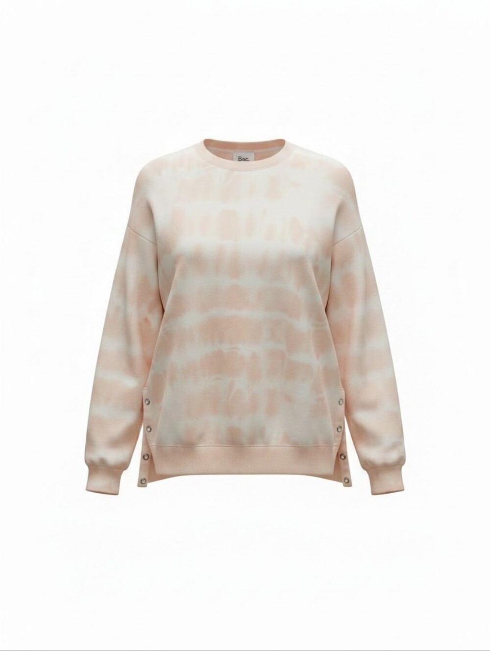 Bae. Tie-Dye Crewneck Sweatshirt in Blush and White Breastfeeding Friendly